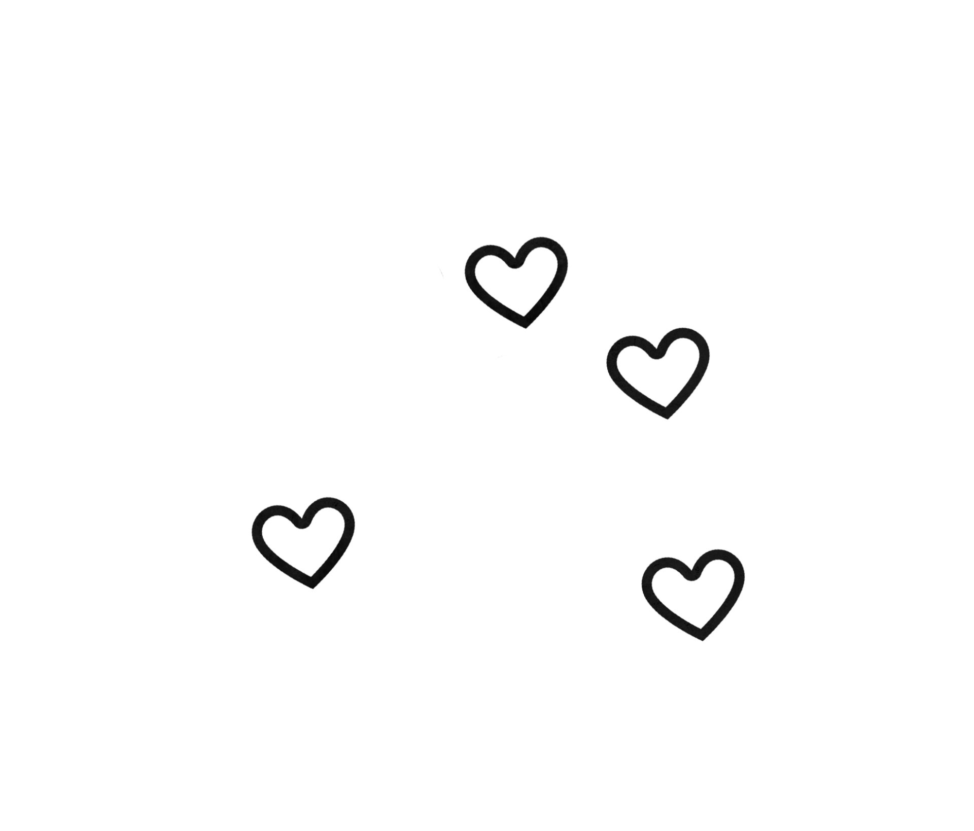 Black Hearts unfilled background image that sits next to Kuba Image 